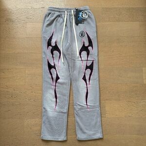 Gray and pink Hellstar Sweatpants
